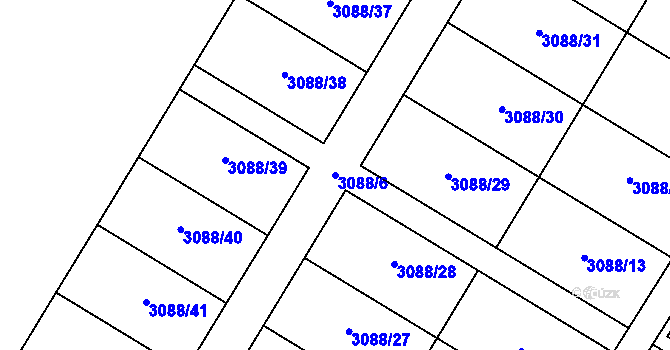 Parcela st. 3088/6 v KÚ Ludgeřovice, Katastrální mapa