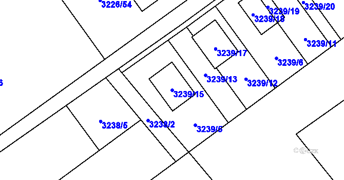 Parcela st. 3239/15 v KÚ Ludgeřovice, Katastrální mapa