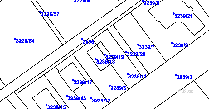 Parcela st. 3239/19 v KÚ Ludgeřovice, Katastrální mapa