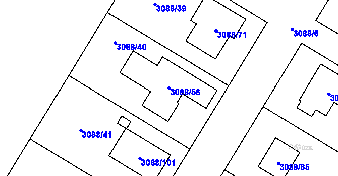 Parcela st. 3088/56 v KÚ Ludgeřovice, Katastrální mapa