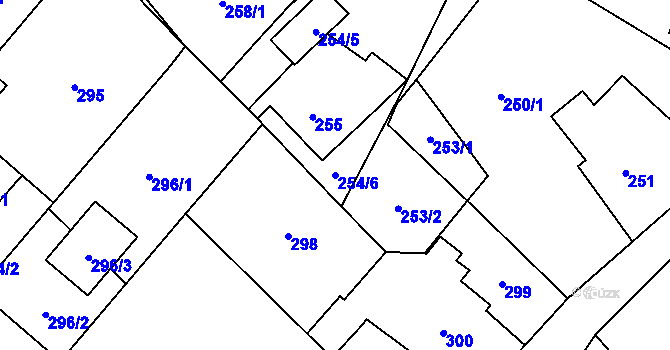 Parcela st. 254/6 v KÚ Ludgeřovice, Katastrální mapa