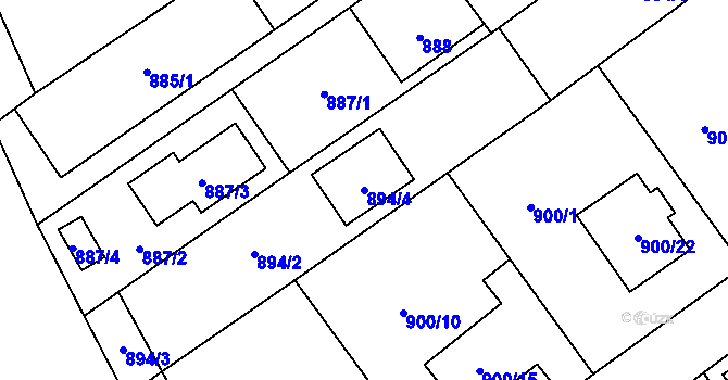 Parcela st. 894/4 v KÚ Ludgeřovice, Katastrální mapa
