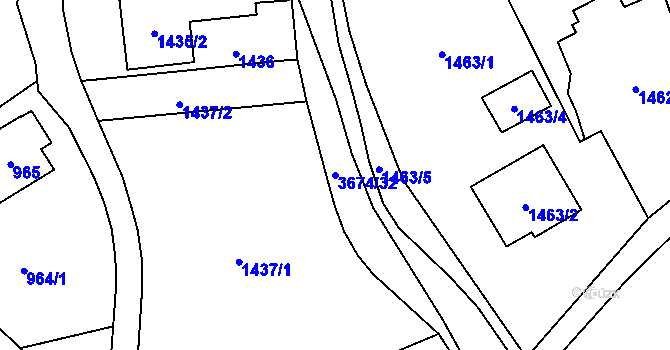 Parcela st. 3674/32 v KÚ Ludgeřovice, Katastrální mapa