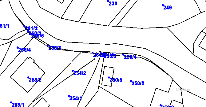 Parcela st. 253/3 v KÚ Ludgeřovice, Katastrální mapa