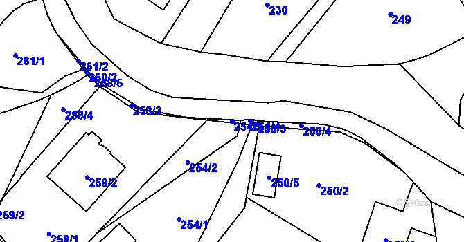 Parcela st. 254/3 v KÚ Ludgeřovice, Katastrální mapa