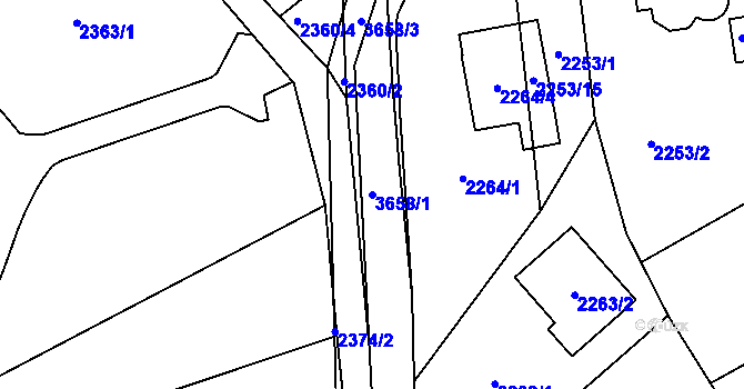 Parcela st. 3658/1 v KÚ Ludgeřovice, Katastrální mapa
