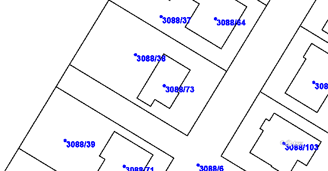 Parcela st. 3088/73 v KÚ Ludgeřovice, Katastrální mapa
