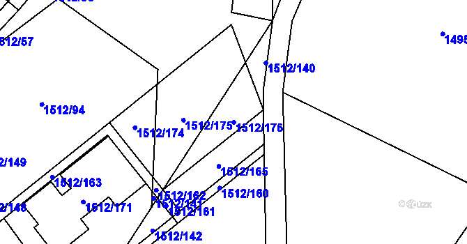 Parcela st. 1512/176 v KÚ Ludgeřovice, Katastrální mapa