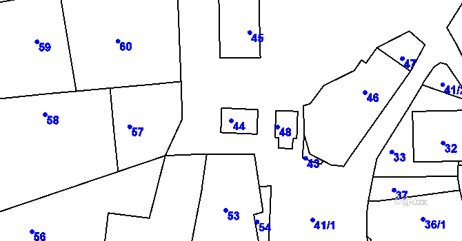 Parcela st. 44 v KÚ Ludíkov, Katastrální mapa
