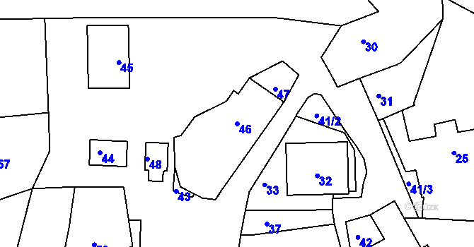Parcela st. 46 v KÚ Ludíkov, Katastrální mapa