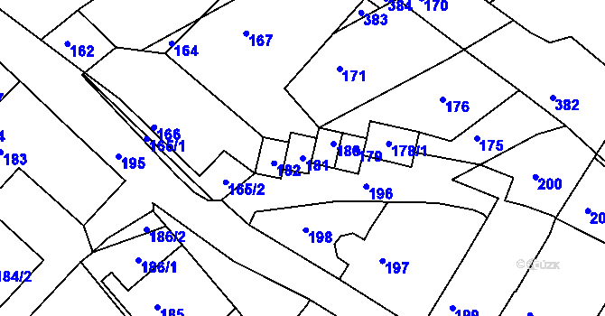 Parcela st. 181 v KÚ Ludíkov, Katastrální mapa