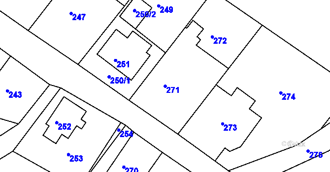 Parcela st. 271 v KÚ Ludíkov, Katastrální mapa