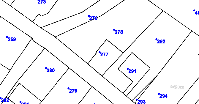 Parcela st. 277 v KÚ Ludíkov, Katastrální mapa