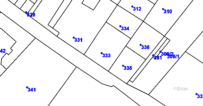 Parcela st. 333 v KÚ Ludíkov, Katastrální mapa