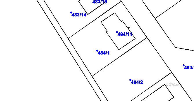 Parcela st. 484/1 v KÚ Ludíkov, Katastrální mapa