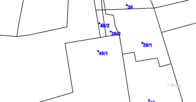 Parcela st. 49/1 v KÚ Ludíkov, Katastrální mapa