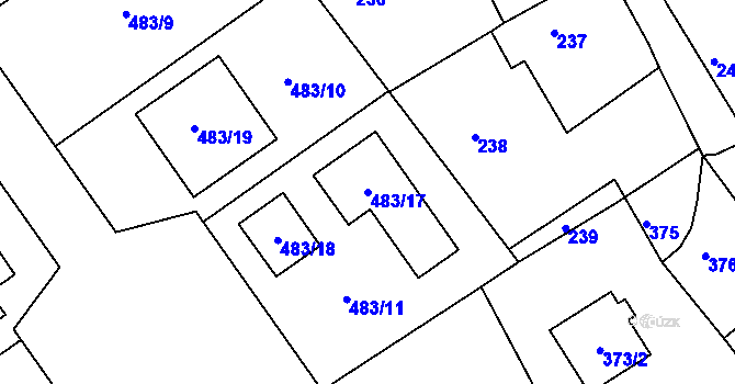 Parcela st. 483/17 v KÚ Ludíkov, Katastrální mapa
