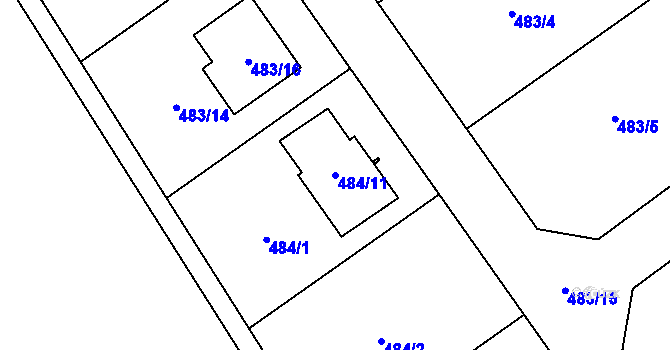 Parcela st. 484/11 v KÚ Ludíkov, Katastrální mapa