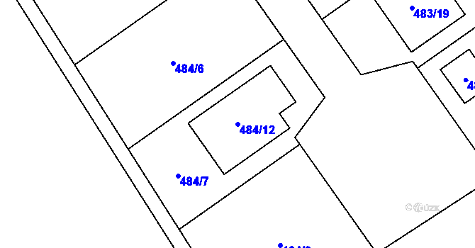 Parcela st. 484/12 v KÚ Ludíkov, Katastrální mapa