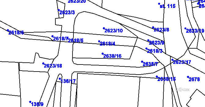 Parcela st. 2638/16 v KÚ Ludkovice, Katastrální mapa