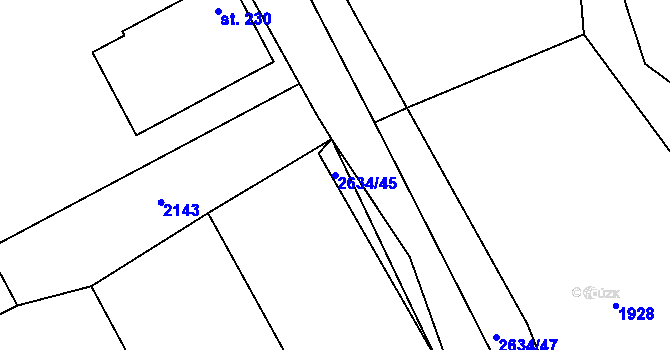 Parcela st. 2634/45 v KÚ Ludkovice, Katastrální mapa