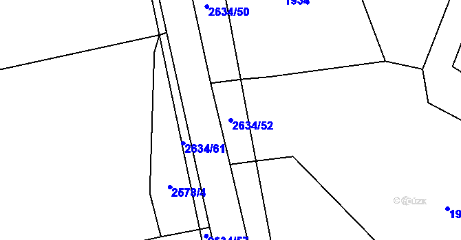 Parcela st. 2634/52 v KÚ Ludkovice, Katastrální mapa