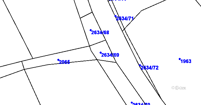 Parcela st. 2634/69 v KÚ Ludkovice, Katastrální mapa