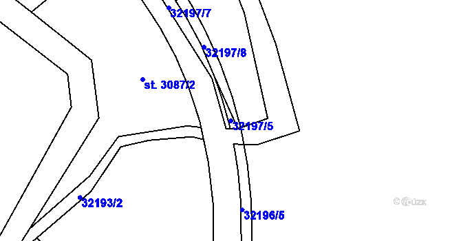 Parcela st. 32197/5 v KÚ Ludkovice, Katastrální mapa