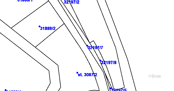 Parcela st. 32197/7 v KÚ Ludkovice, Katastrální mapa