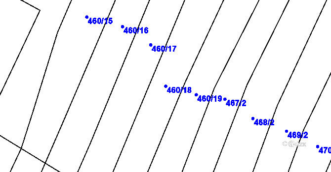 Parcela st. 460/18 v KÚ Ludkovice, Katastrální mapa