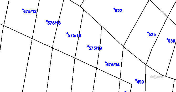 Parcela st. 575/19 v KÚ Ludkovice, Katastrální mapa