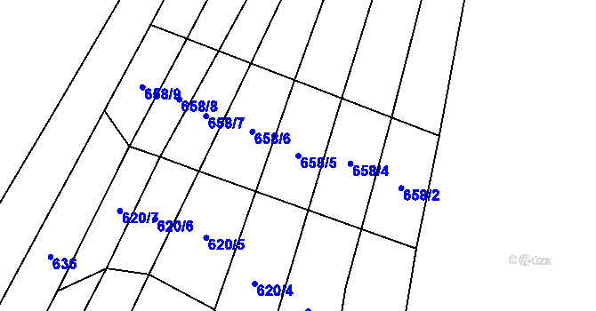 Parcela st. 658/5 v KÚ Ludkovice, Katastrální mapa