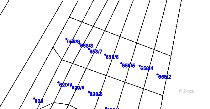 Parcela st. 658/6 v KÚ Ludkovice, Katastrální mapa