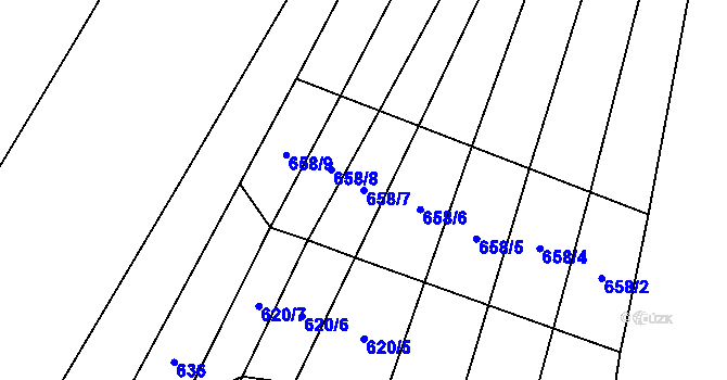 Parcela st. 658/7 v KÚ Ludkovice, Katastrální mapa