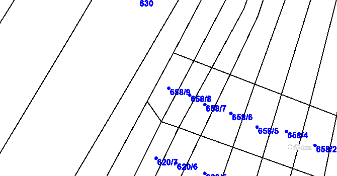Parcela st. 658/9 v KÚ Ludkovice, Katastrální mapa