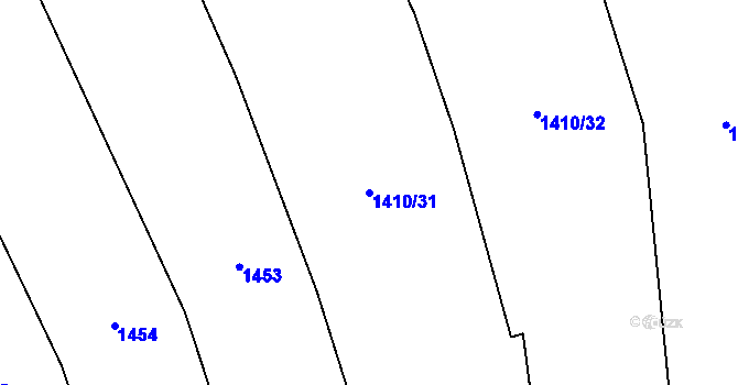 Parcela st. 1410/31 v KÚ Ludkovice, Katastrální mapa