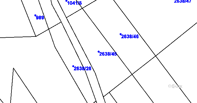Parcela st. 2638/45 v KÚ Ludkovice, Katastrální mapa