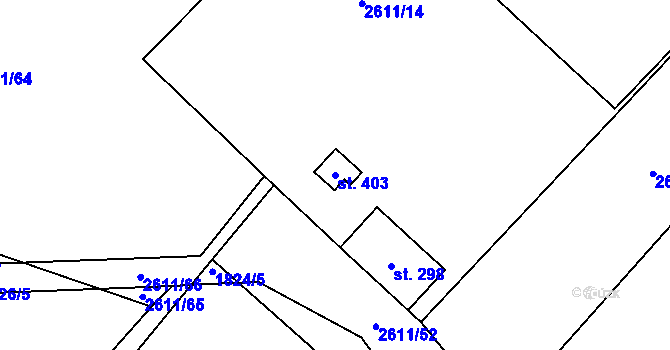 Parcela st. 403 v KÚ Ludkovice, Katastrální mapa