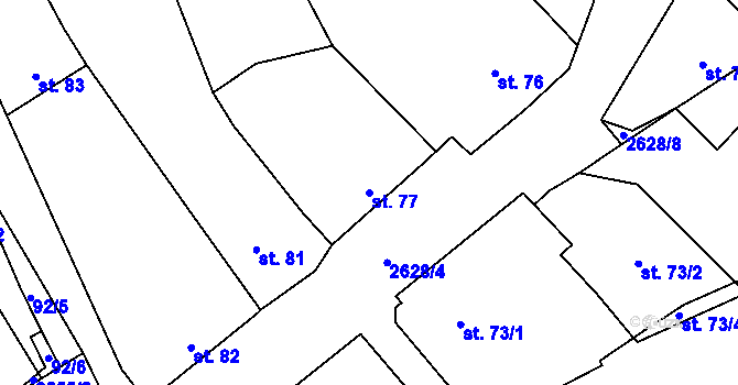 Parcela st. 77 v KÚ Ludkovice, Katastrální mapa