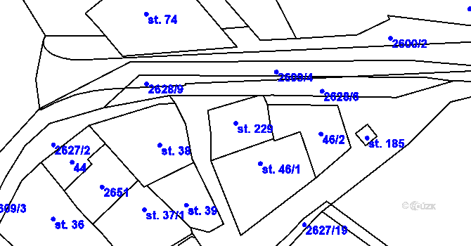 Parcela st. 229 v KÚ Ludkovice, Katastrální mapa