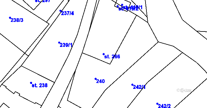 Parcela st. 266 v KÚ Ludkovice, Katastrální mapa