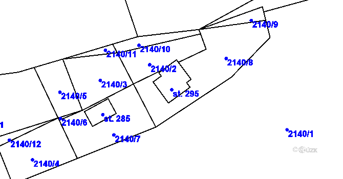 Parcela st. 295 v KÚ Ludkovice, Katastrální mapa