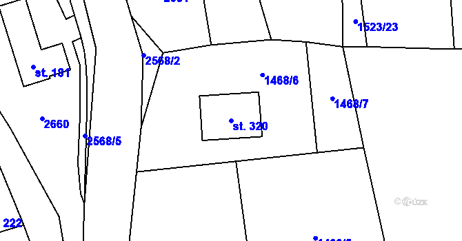 Parcela st. 320 v KÚ Ludkovice, Katastrální mapa