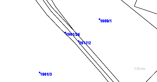 Parcela st. 2617/2 v KÚ Ludkovice, Katastrální mapa