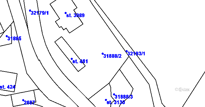 Parcela st. 31888/2 v KÚ Ludkovice, Katastrální mapa