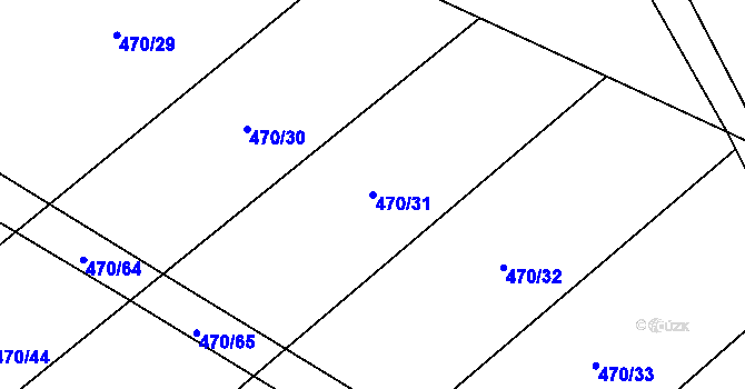 Parcela st. 470/31 v KÚ Ludmírov, Katastrální mapa