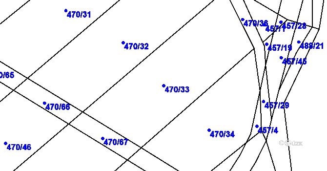 Parcela st. 470/33 v KÚ Ludmírov, Katastrální mapa
