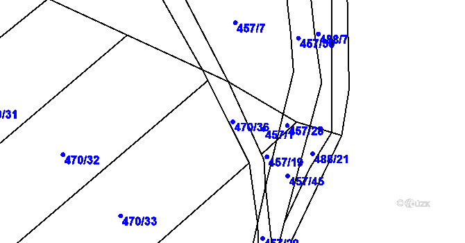Parcela st. 470/36 v KÚ Ludmírov, Katastrální mapa