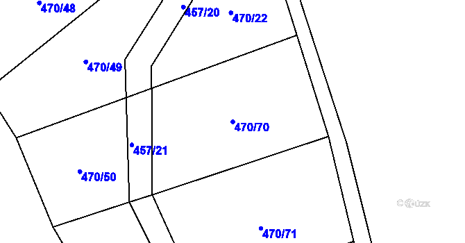 Parcela st. 470/70 v KÚ Ludmírov, Katastrální mapa