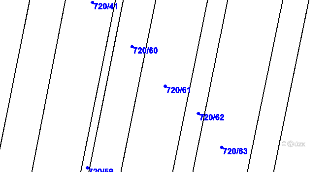 Parcela st. 720/61 v KÚ Ludmírov, Katastrální mapa